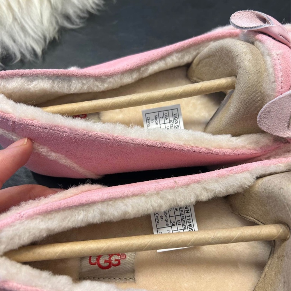 UGG Pink Fuzzy Women's Slippers - Picture 5 of 7